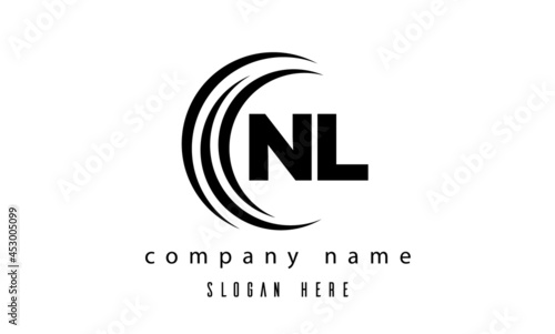 NL technology latter logo vector © sohag