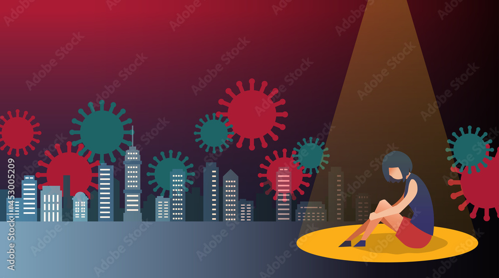 コロナウイルスの蔓延した都市 絶望する女性 人物フラットイラスト Stock Vector Adobe Stock コロナウイルスの蔓延した都市 絶望する女性 人物フラットイラスト Stock Vector Adobe Stock
