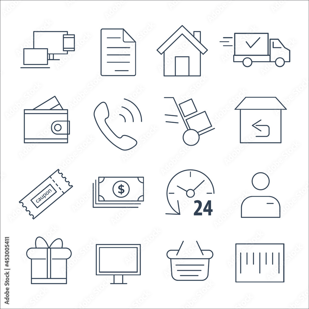 commerce icons set. commerce pack symbol vector elements for infographic web commerce icons set. commerce pack symbol vector elements for infographic web