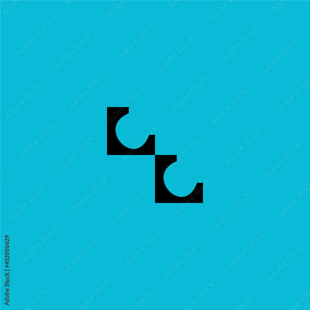 Creative black colour logo design with blue background for business and brand. Creative black colour logo design with blue background for business and brand.