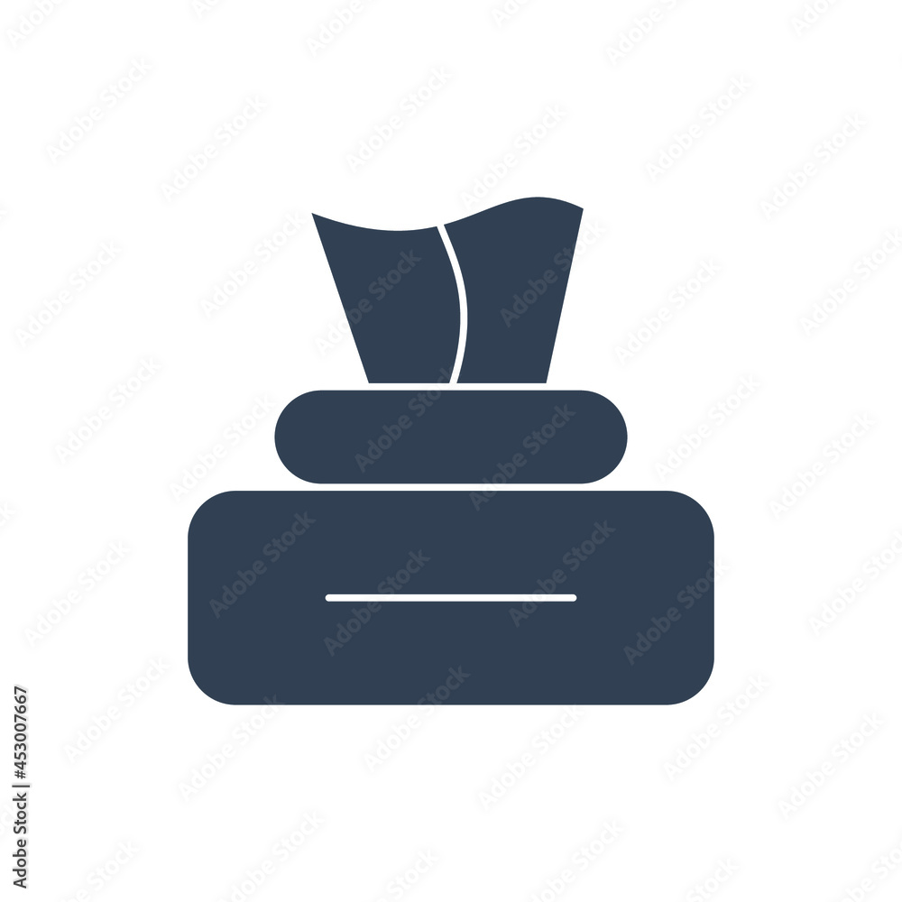 Tissue box icon symbol vector elements for infographic web Tissue box icon symbol vector elements for infographic web