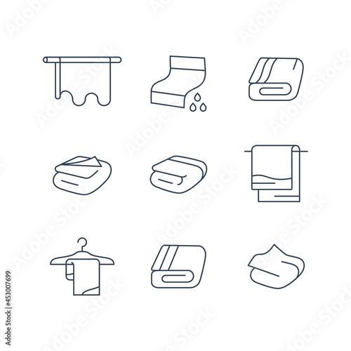 towel icons set. towel pack symbol vector elements for infographic web