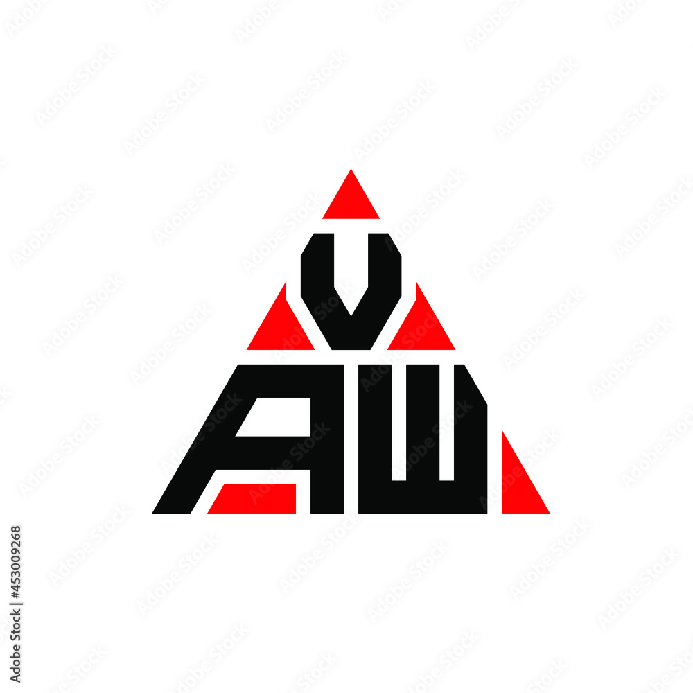 VAW triangle letter logo design with triangle shape. VAW triangle logo ...
