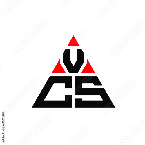 VCS triangle letter logo design with triangle shape. VCS triangle logo design monogram. VCS triangle vector logo template with red color. VCS triangular logo Simple, Elegant, and Luxurious Logo. VCS 