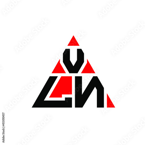 VLN triangle letter logo design with triangle shape. VLN triangle logo design monogram. VLN triangle vector logo template with red color. VLN triangular logo Simple, Elegant, and Luxurious Logo. VLN  photo