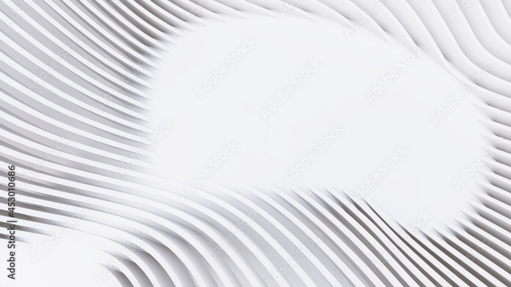 Abstract Curved Shapes. White Circular Background. Abstract Curved Shapes. White Circular Background.