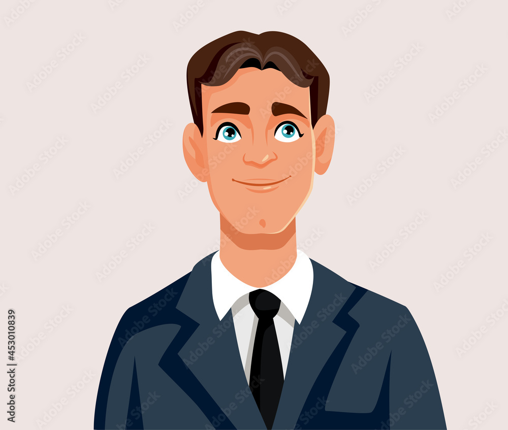 Young Handsome Man Wearing Business Suit Vector Character Young Handsome Man Wearing Business Suit Vector Character