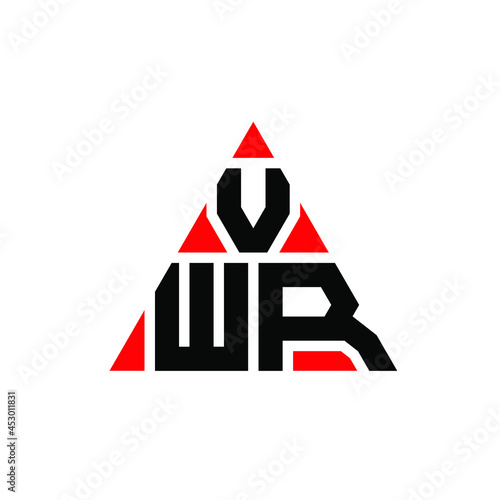VWR triangle letter logo design with triangle shape. VWR triangle logo design monogram. VWR triangle vector logo template with red color. VWR triangular logo Simple, Elegant, and Luxurious Logo. VWR © mamun25g