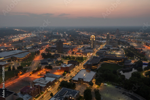 Aerial View of Battle Creek  Michigan during Summer