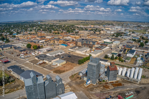 Aerial View of Williston in the Bakken Oil Fields of North Dakota photo