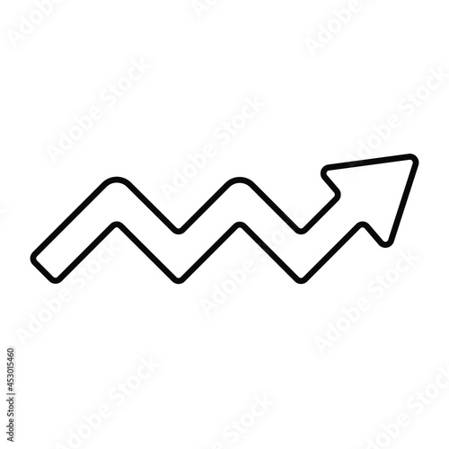 zig zag black and white arrow vector
