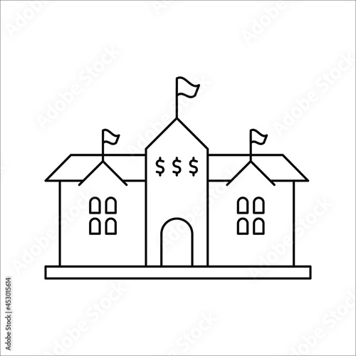 Bank vector Icon. Business centre vector illustration on white background. color editable eps 10