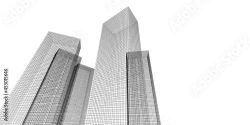Cityscape on white background  Modern City skyline  city silhouette  vector illustration in flat design