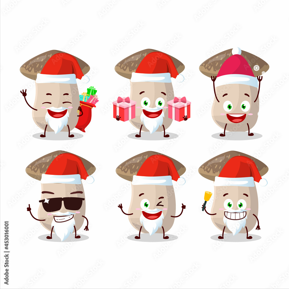 Santa Claus emoticons with shiitake cartoon character