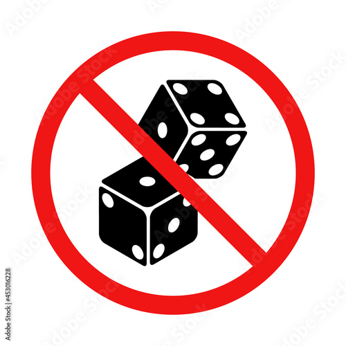 Vector No Dice or No Gambling Sign Illustration