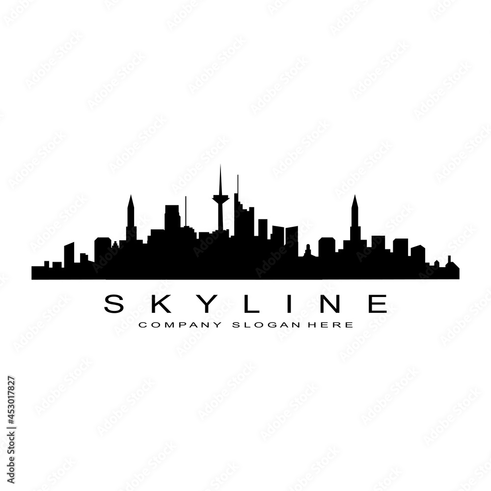 Fototapeta premium City Skyline,Skyscraper for Urban Real Estate Building Logo Design Vector