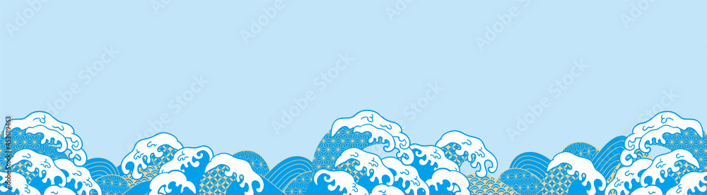 波のイラスト背景