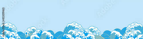 波のイラスト背景