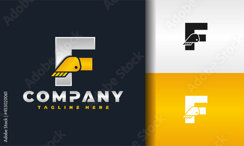 letter F excavator logo