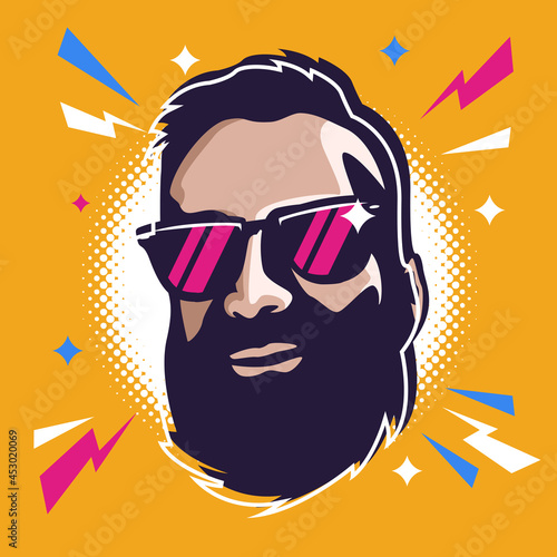 Bearded man illustration