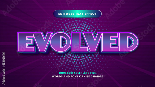 Evolved editable text effect in modern 3d style