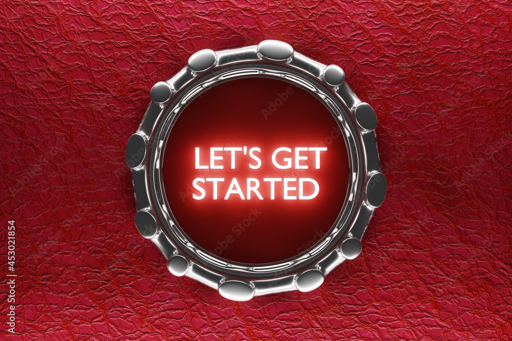 3D illustarion car engine push start stop button ignition remote starter. Let's get started