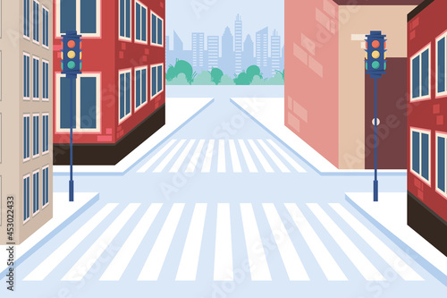 buildings with crosswalk