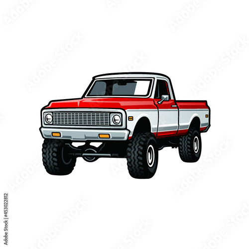 american old pick up truck isolated vector