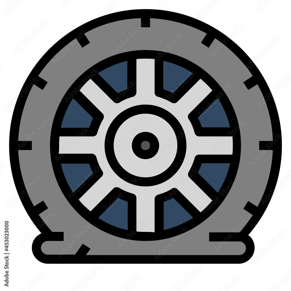 Obraz premium flat tire line icon