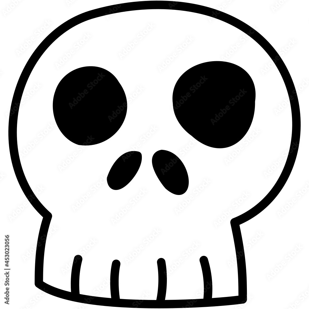 Fototapeta premium skull hand drawn outline icon