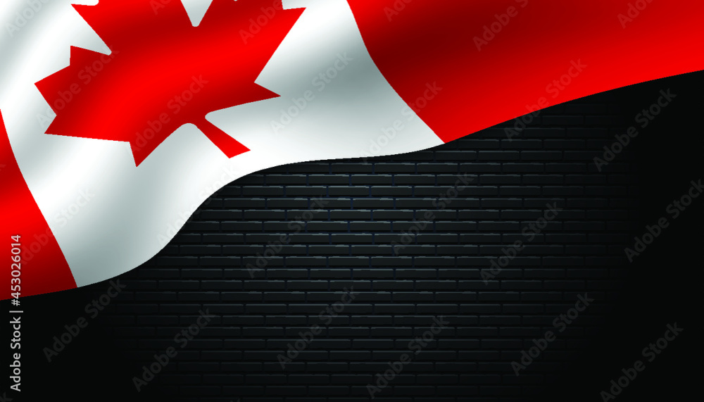 Flag of Canada background.