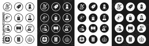 Set Muslim woman in hijab, Debate podium rostrum, Feminist activist, Love yourself, Female, Condom, opinion and icon. Vector