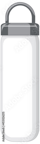 White metal water bottle isolated