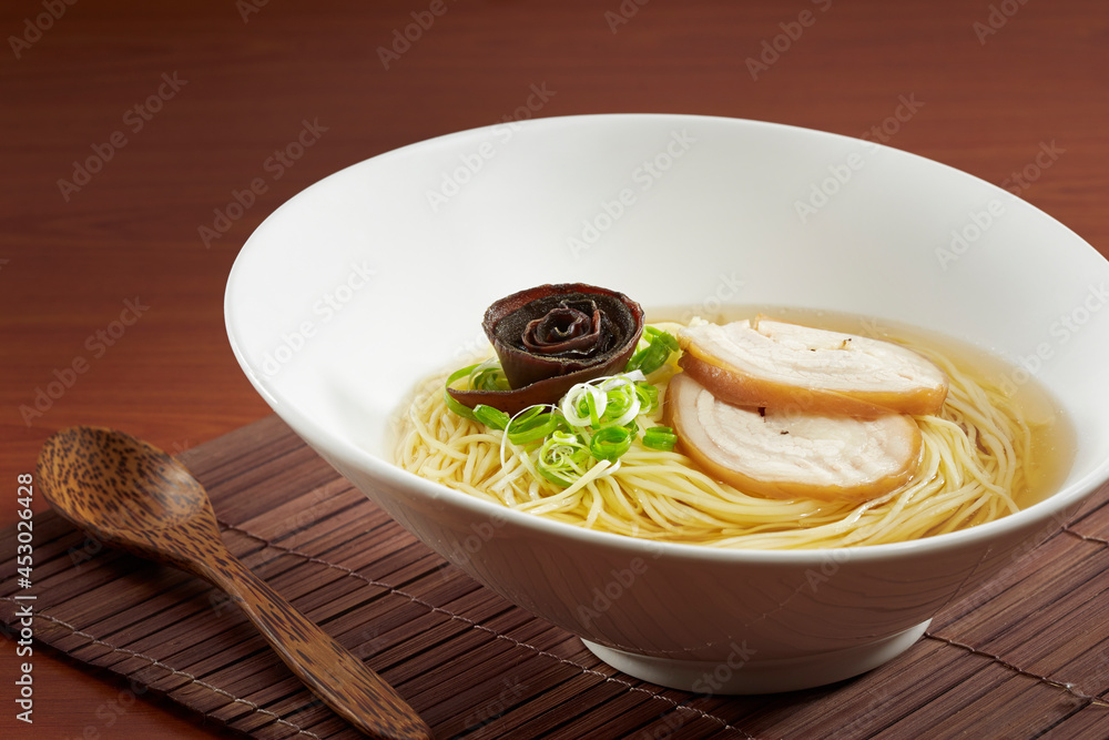 Vietnamese noodles with a spoon