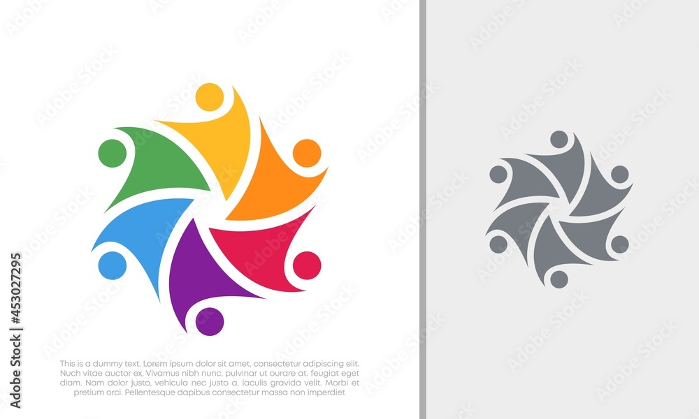 Fototapeta premium Global Community Logo Icon Elements Template. Community human Logo template vector. Community health care. Abstract Community logo. Social Networking logo designs.