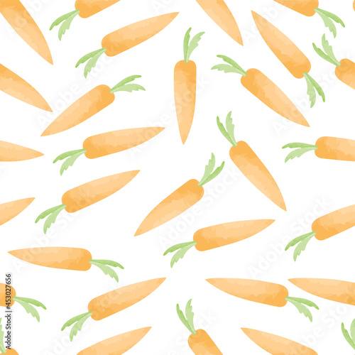 Carrot watercolor seamless pattern