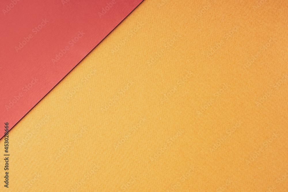 Geometric abstract composition made of colored paper, flat, lay, top view, copy space. Autumn background in warm bright red-brown shades. Creative minimal layout design. Paper texture Geometric abstract composition made of colored paper, flat, lay, top view, copy space. Autumn background in warm bright red-brown shades. Creative minimal layout design. Paper texture