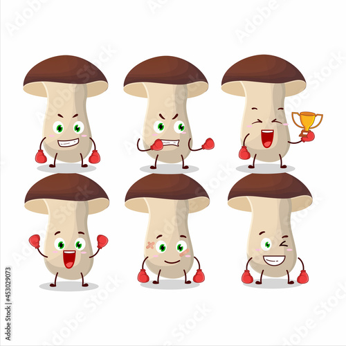 A sporty porcini boxing athlete cartoon mascot design