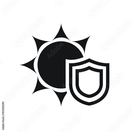 Sun protection shield icon design vector illustration