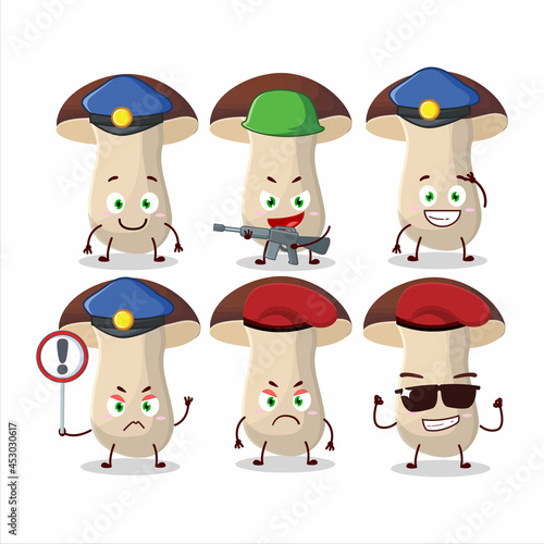 A dedicated Police officer of porcini mascot design style