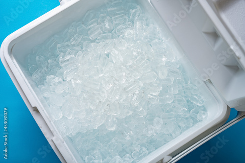 iced insulation case on a blue background photo