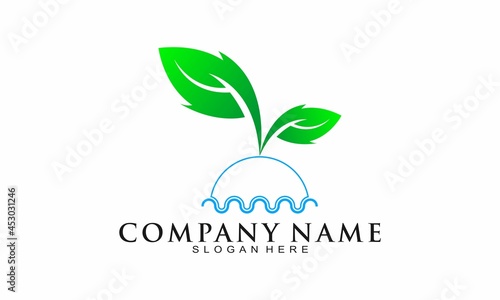 Water plant vector logo