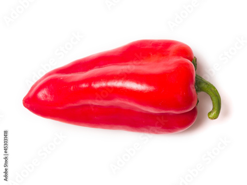 Bell pepper. Red fresh fruits on a white background. Studio photography