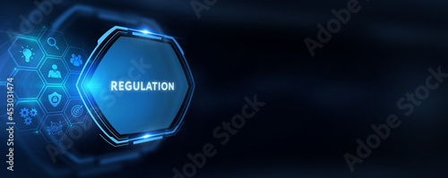 Business, Technology, Internet and network concept. Regulation Compliance Rules Law Standard.