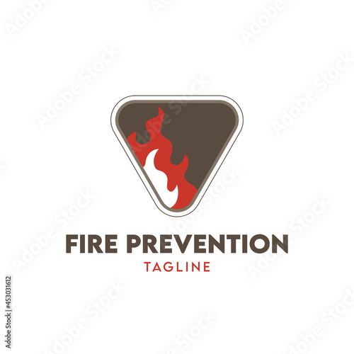 Fire shield logo, suitable for fire prevention logo or fire safety logo or fire guard department. Editable to change color and text