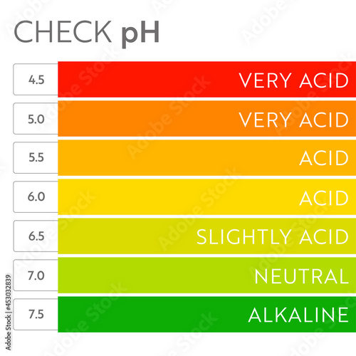 pH Value scale chart. Acid-base balance infographic. Education Poster