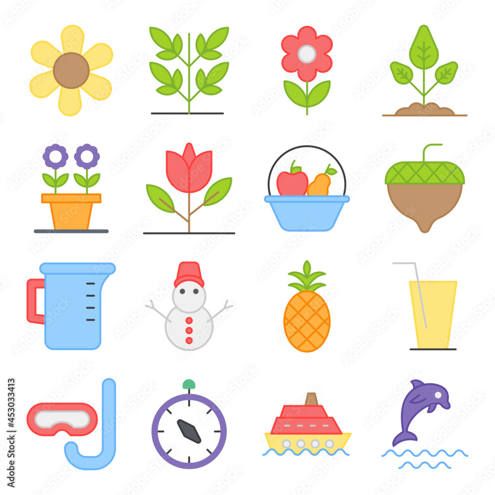 Pack of Nature Flat Icons
