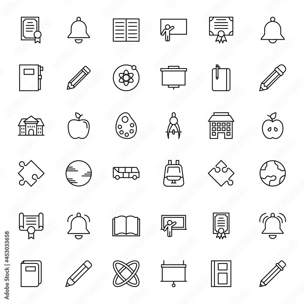 Education icon set. Education icon set.