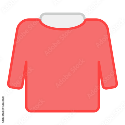 A flat design icon of shirt, menswear