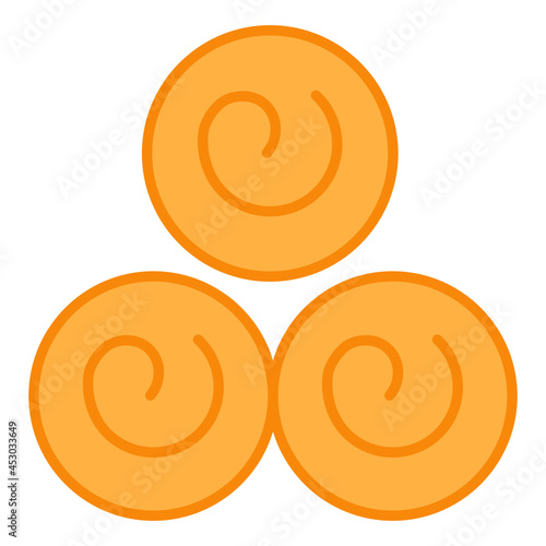 Hay bale icon, editable vector